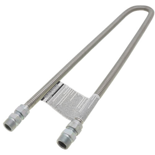 Main product image of Model 30-4141-48 1/2" ID (5/8" OD) Stainless Steel Gas Connector 3/4" MIP (48" Length)