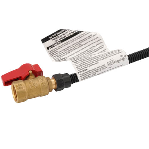 Model 10A-2135-24 1/4" ID (3/8" OD) Black Coated SS Gas Connector 3/8" MIP x 1/2" FIP (24" Length)