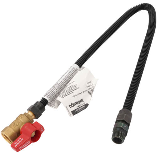 Model 10A-2135-24 1/4" ID (3/8" OD) Black Coated SS Gas Connector 3/8" MIP x 1/2" FIP (24" Length)