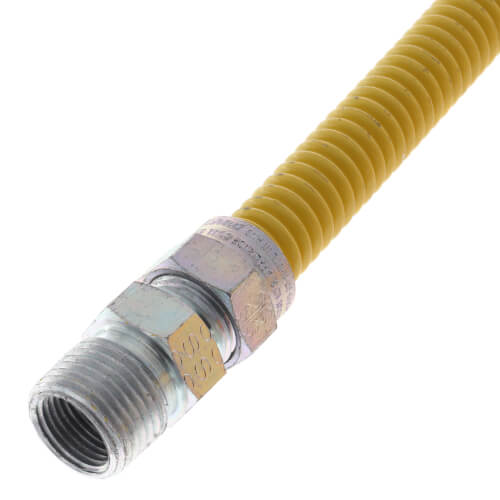 Main product image of Model 20C-3135-36 3/8" ID (1/2" OD) Coated SS Gas Connector 1/2" MIP x 1/2" FIP Ball Valve (36" Length)