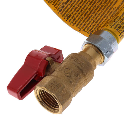 Main product image of Model 20C-3135-36 3/8" ID (1/2" OD) Coated SS Gas Connector 1/2" MIP x 1/2" FIP Ball Valve (36" Length)