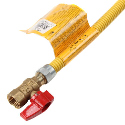 Model 20C-3135-48 3/8" ID (1/2" OD) Coated SS Gas Connector 1/2" MIP x 1/2" FIP Ball Valve (48" Length)