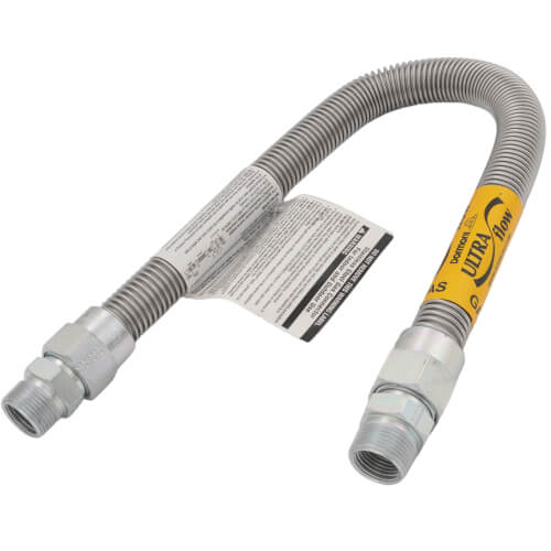 Main product image of Model 40-4141-24 3/4" ID (1" OD) High BTU Stainless Steel Gas Connector 3/4" MIP x 3/4" MIP (24" Length)
