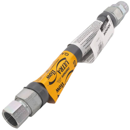Main product image of Model 41-4142-12 1" OD (3/4" ID) Gray PVC Coated High BTU SS Gas Connector 3/4" MIP x FIP (12" Length)