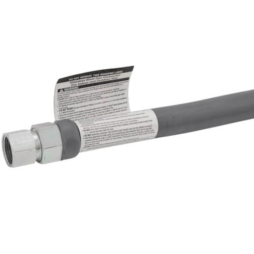 Main product image of Model 41-4142-48 1" OD (3/4" ID) PVC Coated High BTU SS Gas Connector 3/4" MIP x FIP (48" Length)