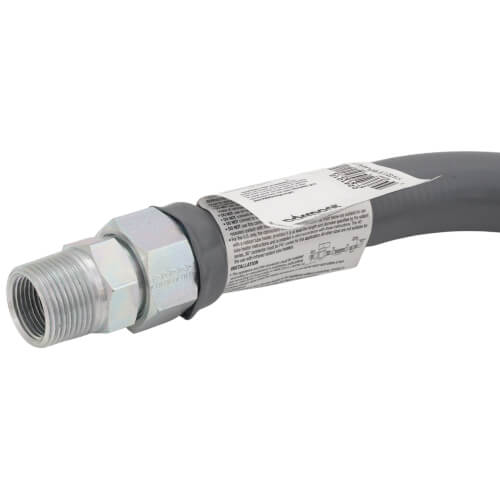 Main product image of Model 51-5152-18 1" ID (1-1/4" OD) PVC Coated High BTU SS Gas Connector 1" MIP x FIP (18" Length)