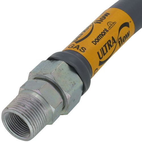 Main product image of Model 51-5152-24 1" ID (1-1/4" OD) PVC Coated High BTU SS Gas Connector 1" MIP x FIP (24" Length)
