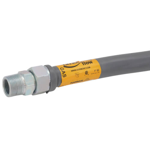 Model 51-5152-36 1" ID (1-1/4" OD) PVC Coated High BTU SS Gas Connector 1" MIP x FIP (36" Length)