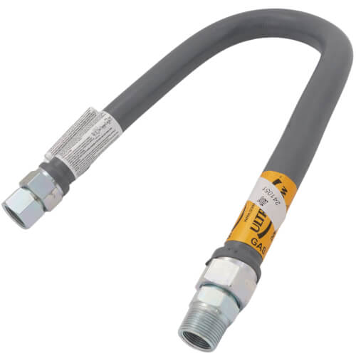 Model 51-5152-36 1" ID (1-1/4" OD) PVC Coated High BTU SS Gas Connector 1" MIP x FIP (36" Length)