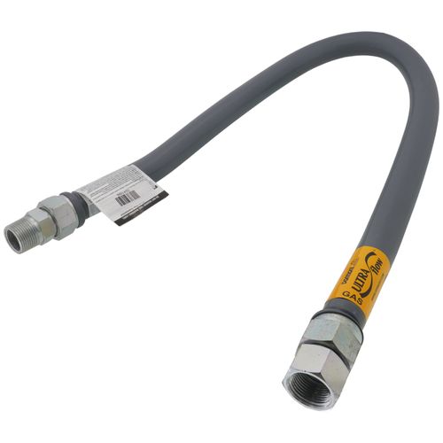 Main product image of Model 51-5152-48 1" ID (1-1/4" OD) PVC Coated High BTU SS Gas Connector 1" MIP x FIP (48" Length)