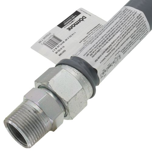 Main product image of Model 51-5152-48 1" ID (1-1/4" OD) PVC Coated High BTU SS Gas Connector 1" MIP x FIP (48" Length)