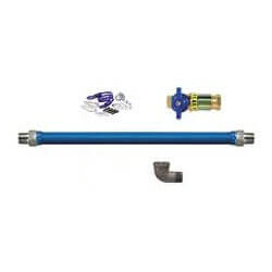 Model 16100BPQR48 1" ID (1-1/4" OD) Blue Hose Moveable Foodservice Gas Connector (48" Length)