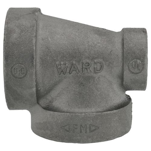 Main product image of 1-1/2" x 3/4" x 1-1/2" Black Cast Iron Reducing Tee, Class 125