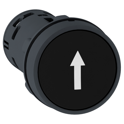 Main product image of Harmony XB7 Monolithic Push Button, White Marked Up Arrow, Spring Return, 1 NO - Black