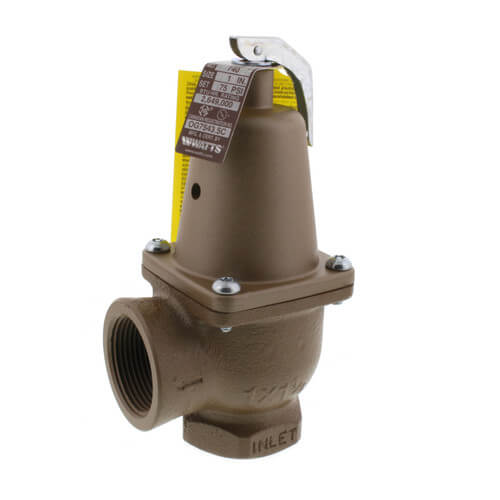 0382821 Watts 0382821 1" x 11/4" Boiler Pressure Relief Valve (75 psi)