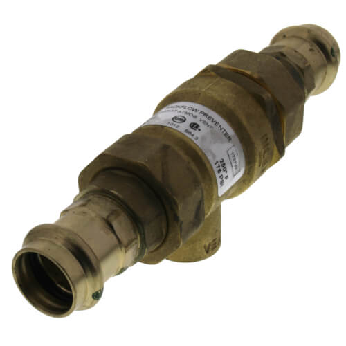 9DM2, 3/4" Brass Dual Check Valve with Intermediate Atmospheric Vent (Copper Press)