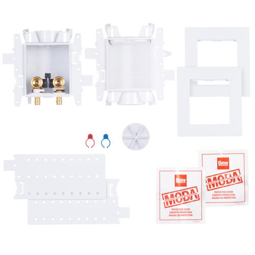 Main product image of MODA 2-Valve + Standard Drain F1960 PEX, Brass Washing Machine Supply Box, 37605