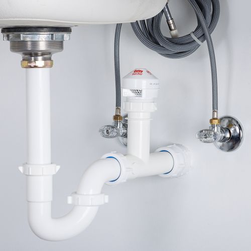 Main product image of Sure-Vent 1-1/2" 20 Branch, 8 Stack DFU Air Admittance Valve with White PVC Tubular Adapter, 39225