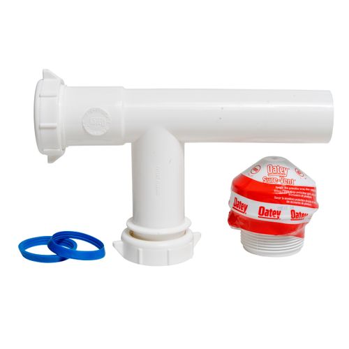 Main product image of Sure-Vent 1-1/2" 20 Branch, 8 Stack DFU Air Admittance Valve with White PVC Tubular Adapter, 39225