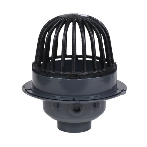 Main product image of 3" or 4" PVC Roof Drain with Cast Iron Dome and Dam Collar, 78043