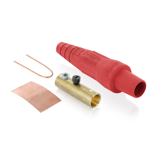Main product image of 16 Series Taper Nose Cam-Type Female Plug, Contact & Insulator, Detachable, #2, 2/0 AWG, 300A Max, Type 3R When Mated (Red)