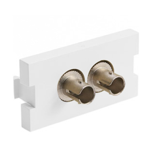Main product image of Duplex ST Fiber Adapter MOS Module, Phosphor Bronze Sleeve, 1 Unit High (White)