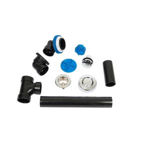 Main product image of True Blue ABS Bath Waste Full Kit w/ Touch Toe Stopper (Chrome)