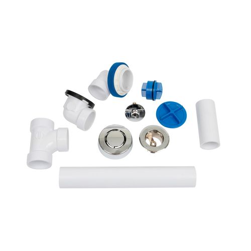 Main product image of True Blue PVC Bath Waste Full Kit w/ Uni-Lift Stopper (Chrome)