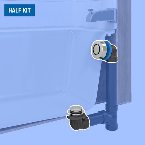 Main product image of True Blue ABS Bath Waste Half Kit w/ Touch Toe Stopper (Chrome)