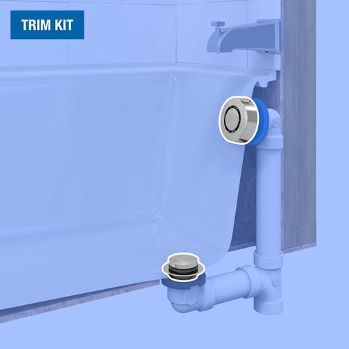 Main product image of True Blue Bath Waste Trim Kit w/ Touch Toe Stopper (Chrome)