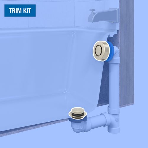 Main product image of True Blue Bath Waste Trim Kit w/ Touch Toe Stopper (Brushed Nickel)