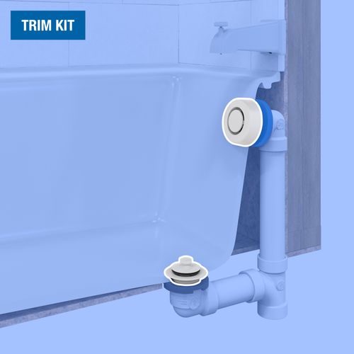 Main product image of True Blue Bath Waste Trim Kit w/ Uni-Lift Stopper (White)