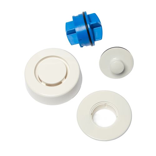 Main product image of True Blue Bath Waste Trim Kit w/ Push n' Pull Stopper (White)