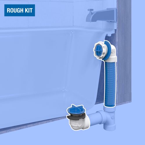 Main product image of True Blue 24" FLEX PVC Bath Waste Rough-In Kit, Direct Drain (Chrome Plated Brass)