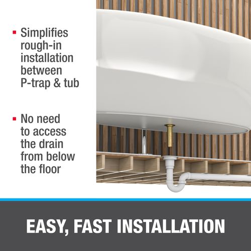 Main product image of 1-1/2" PVC Freestanding Two-Piece Tub Drain with Stainless Steel Flange