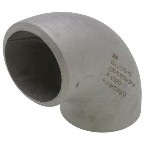Main product image of 1-1/2" Sch 40 Stainless Steel Butt-Weld 90° Long Radius Elbow