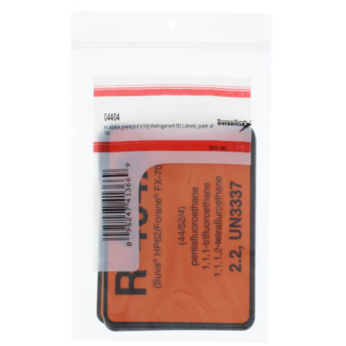 04404 DiversiTech 04404 R404A Color Coded Refrigerant ID Label