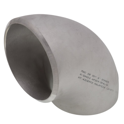 Main product image of 4" Sch 40 Stainless Steel Butt-Weld 90° Short Radius Elbow