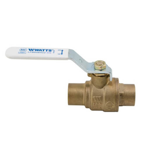 LFB6081G2-SS, 1" Full Port Solder Bronze Ball Valve w/ SS Ball & Stem (Lead Free)
