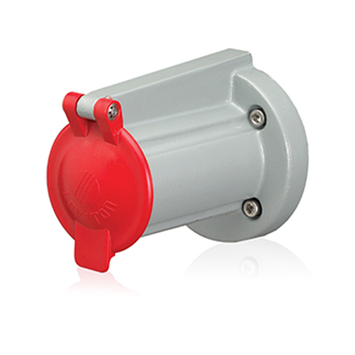 Main product image of Receptacle Cover w/ Snap Back Lid For 17, 19, 22r22, 22r23 Series 90 Degree Panel Receptacles NEMA 3r Rated (Red)