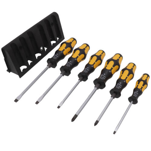 932/6 Kraftform Chiseldriver 6-Piece Screwdriver Set w/ Rack