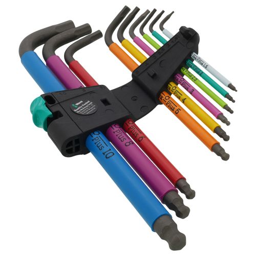 Main product image of 950/9 Hex-Plus 1 Metric 9-Piece L-Key Set w/ BlackLaser Surface Treatment (Multicolor)