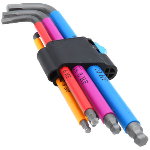 950/9 Hex-Plus HF 1 Metric 9-Piece L-Key Set w/ BlackLaser & Holding Function (Multicolor)