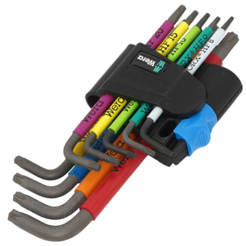 Main product image of 967/9 TX HF 1 9-Piece L-Key Set for TORX Screws w/ Holding Function (Multicolor)