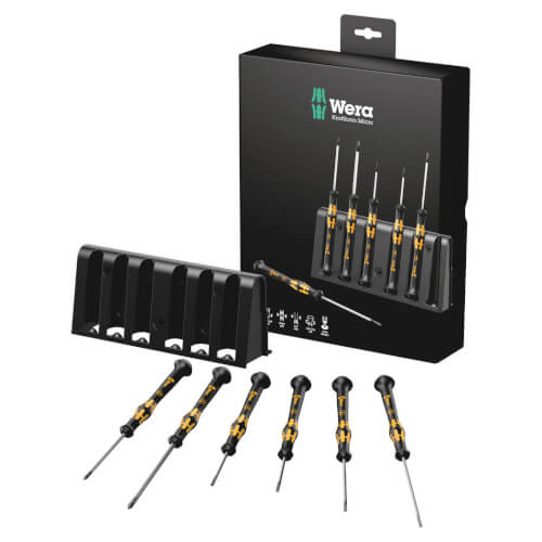 Main product image of 1578 A/6 ESD Kraftform Micro 6-Piece Screwdriver Set for Electronic Applications w/ Rack