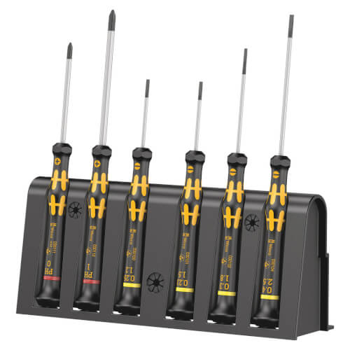 Main product image of 1578 A/6 ESD Kraftform Micro 6-Piece Screwdriver Set for Electronic Applications w/ Rack
