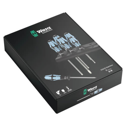 Main product image of 3334/6 A/6 ESD Kraftform 6-Piece Stainless Steel Screwdriver Set w/ Rack