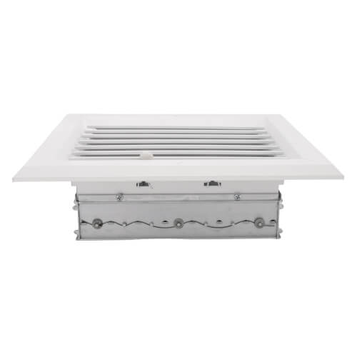 11" x 11" (Wall Opening Size) White Aluminum Horizontal Register, Opposed Blade Damper (A501OB Series)