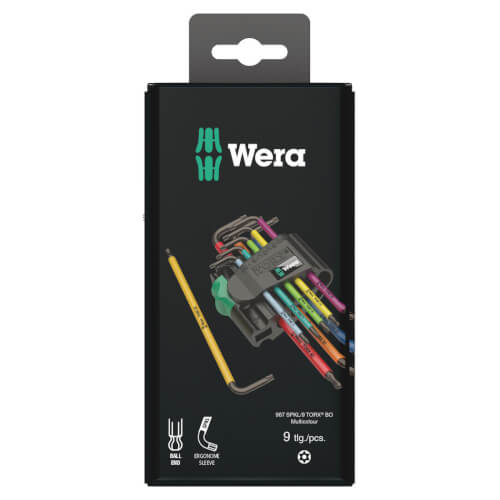 967/9 TX BO 1 SB 9-Piece L-Key Set for TORX Screws w/ BlackLaser (Multicolor)