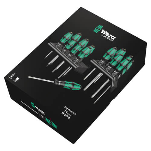 Kraftform Plus Big Pack 300 14-Piece Screwdriver Set w/ Holder